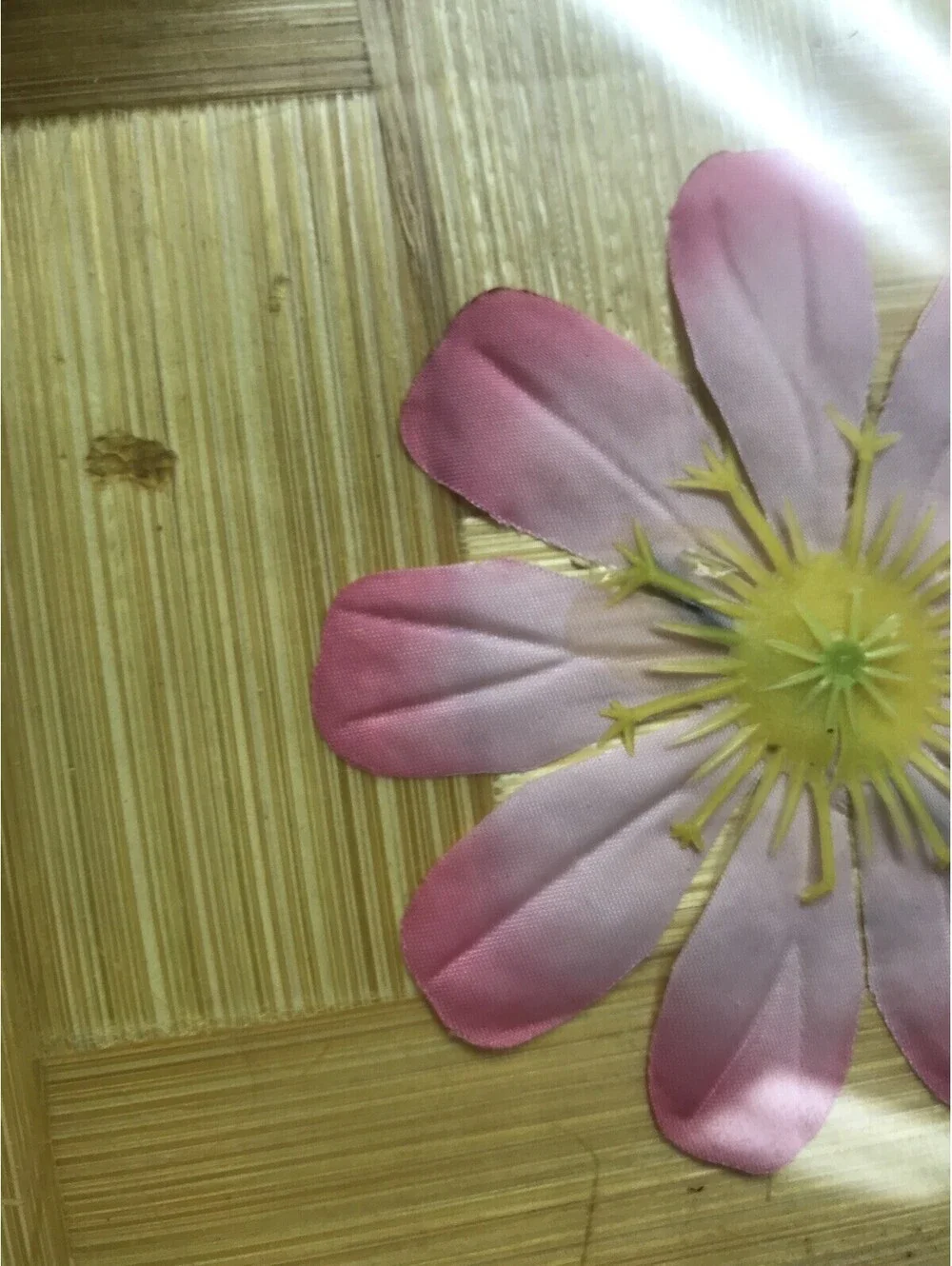 Vtg Bamboo Flowers Tray And Coasters 7 Pc Set Floral Tiki Bar Serving Platter